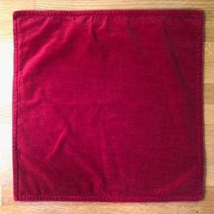 Pottery Barn Red Velvet Pillow Cover - 20" x 20"